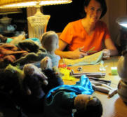 Bech Tree Puppets: Ingrid sewing